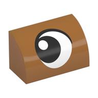 Brick Curved 1 × 2 × 1 No Studs with Eye, Looking Left print
