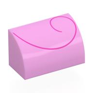Brick Curved 1 × 2 × 1 No Studs, Dark Pink Large Spiral Print Leuchtrosa