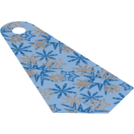 Neckwear Cape, Long Narrow with Silver Snowflakes Print Mittelblau