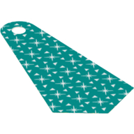Neckwear Cape, Long Narrow with Gold Stars and Triangles Print Dunkeltürkis