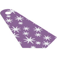 Neckwear Cape, Long Narrow with White Stars Print Dunkellila