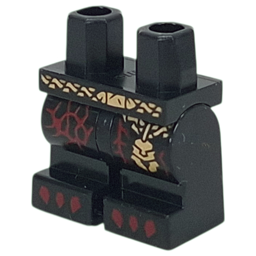 Hips and Black Medium Legs with Gold Belt, Pendants, Dark Red Lave, Claws print Schwarz