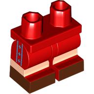 Hips and Red Medium Legs with Sand Blue Decorations, Light Nougat Legs, Reddish Brown Shoes print Red