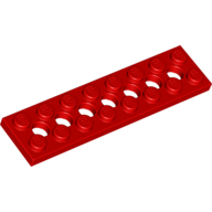 Technic Platte 2 × 8 [7 Löcher] Rot