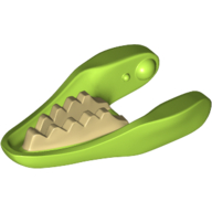 Animal Body Part, Dinosaur, Raptor / Dilophosaurus Lower Jaw with Tan Teeth Print Lime