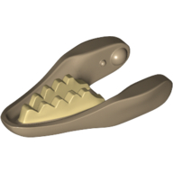 Animal Body Part, Dinosaur, Raptor / Dilophosaurus Lower Jaw with Tan Teeth Print Dunkelbeige