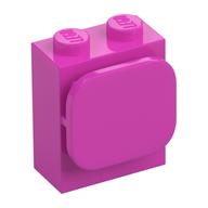 Brick Special 1 × 2 × 2 with Photo Clip Dark Pink