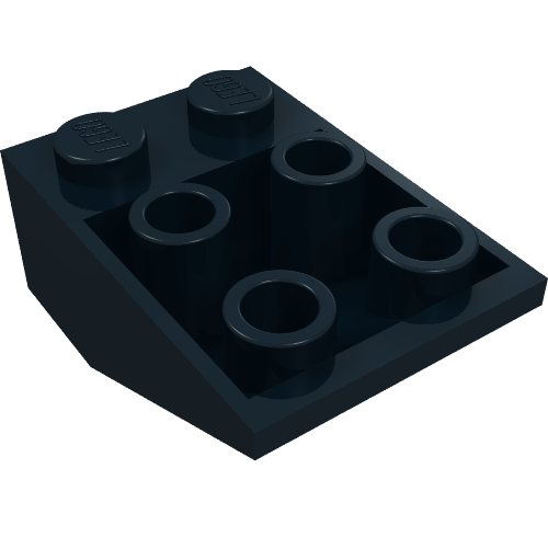 Brick Sloped Inverted 33° 3 × 2, No Connections between Studs, Ovoid Bottom Pin Schwarz
