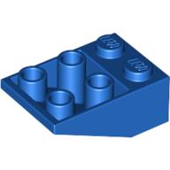 Brick Sloped Inverted 33° 3 × 2, No Connections between Studs, Ovoid Bottom Pin Blue