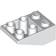 Brick Sloped Inverted 33° 3 × 2, No Connections between Studs, Ovoid Bottom Pin White