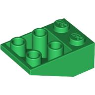 Brick Sloped Inverted 33° 3 × 2, No Connections between Studs, Ovoid Bottom Pin Grün
