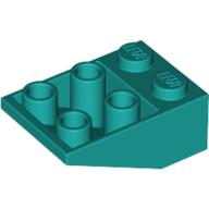 Brick Sloped Inverted 33° 3 × 2, No Connections between Studs, Ovoid Bottom Pin Dunkeltürkis
