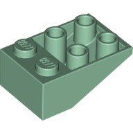 Brick Sloped Inverted 33° 3 × 2, No Connections between Studs, Ovoid Bottom Pin Sand Green
