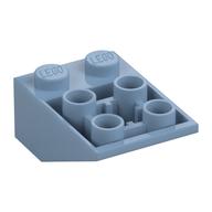 Brick Sloped Inverted 33° 3 × 2, No Connections between Studs, Ovoid Bottom Pin Sandblau