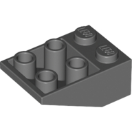 Brick Sloped Inverted 33° 3 × 2, No Connections between Studs, Ovoid Bottom Pin Dark Bluish Gray