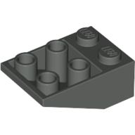 Brick Sloped Inverted 33° 3 × 2, No Connections between Studs, Ovoid Bottom Pin Dark Gray