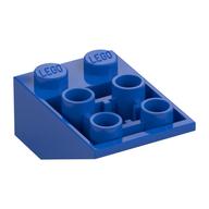 Brick Sloped Inverted 33° 3 × 2, Connections between Studs, Ovoid Bottom Pin Blau