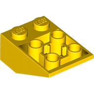 Brick Sloped Inverted 33° 3 × 2, Connections between Studs, Ovoid Bottom Pin Yellow