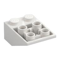 Brick Sloped Inverted 33° 3 × 2, Connections between Studs, Ovoid Bottom Pin White