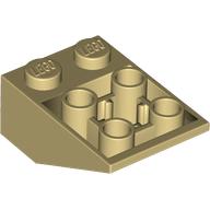 Brick Sloped Inverted 33° 3 × 2, Connections between Studs, Ovoid Bottom Pin Tan