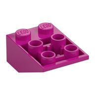 Brick Sloped Inverted 33° 3 × 2, Connections between Studs, Ovoid Bottom Pin Magenta