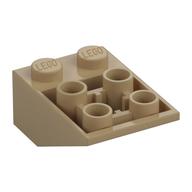 Brick Sloped Inverted 33° 3 × 2, Connections between Studs, Ovoid Bottom Pin Dunkelbeige