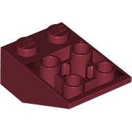 Brick Sloped Inverted 33° 3 × 2, Connections between Studs, Ovoid Bottom Pin Dunkelrot