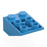 Brick Sloped Inverted 33° 3 × 2, Connections between Studs, Ovoid Bottom Pin Dunkelazur
