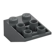 Brick Sloped Inverted 33° 3 × 2, Connections between Studs, Ovoid Bottom Pin Dark Bluish Gray