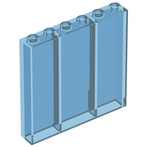Brick 1 × 6 × 5 Trans-Light Blue