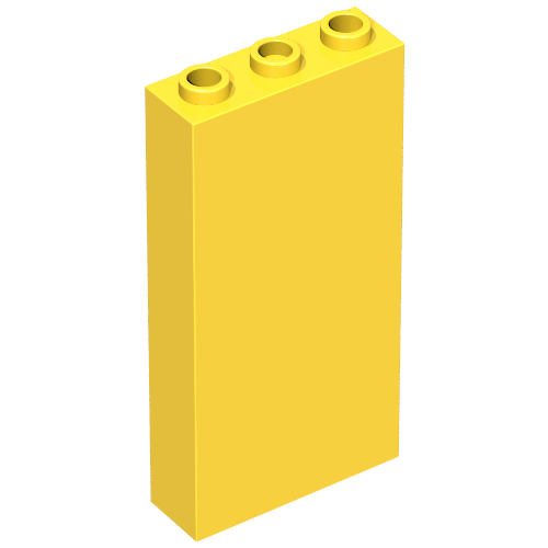 Stein 1 × 3 × 5 ohne Seite Stützen Gelb