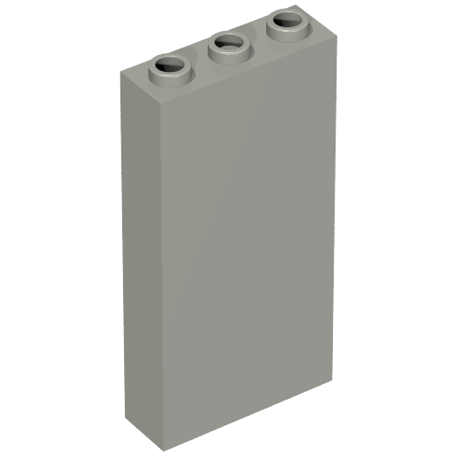 Stein 1 × 3 × 5 mit Seite Stützen Hellgrau