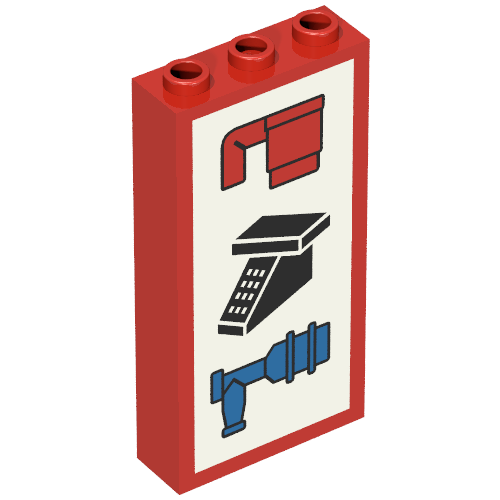 Brick 1 × 3 × 5 without Side Supports with Cup, Phone, and Water Tap Print Rot