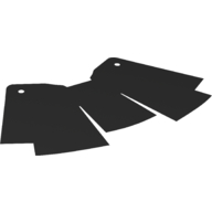 Large Figure Cape, Slits, 2 Holes, Stepped Schwarz