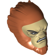 Minifig Head Special, Hylobon Open Mouth Print Dunkelorange