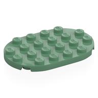 Plate Round 4 × 6 Sand Green
