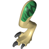 Animal Body Part, Dinosaur, Baryonyx Leg, Left with Dark Green and Green Markings, Black Claws Tan