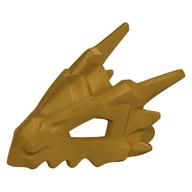 Kreaturenkörperteil, Drachenkopf Oberkiefer, hohle Augen, Stacheln Perlgold