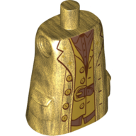 Torso Large, Long Coat with Molded Pockets, Copper Shirt and Belt Print (Hagrid) Perlgold