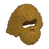 Hair with Beard and Moustache, Long and Bushy Pearl Gold