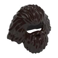 Hair with Beard and Moustache, Long and Bushy Dark Brown