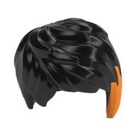 Hair Short Tousled with Side Part with Dark Orange Streak Schwarz