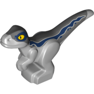 Animal, Dinosaur, Raptor, Baby, Dark Blue Stripes Light Bluish Gray