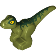 Animal, Dinosaur, Raptor, Baby, Dark Green Stripes Olive Green