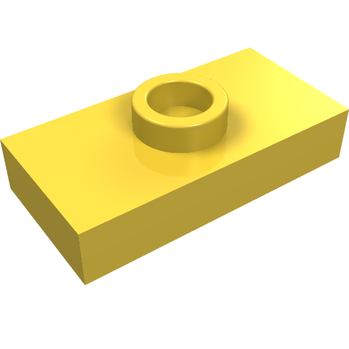 Plate Special 1 × 2 with 1 Stud without Groove (Jumper) Gelb