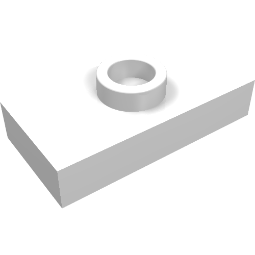 Plate Special 1 × 2 with 1 Stud without Groove (Jumper) White