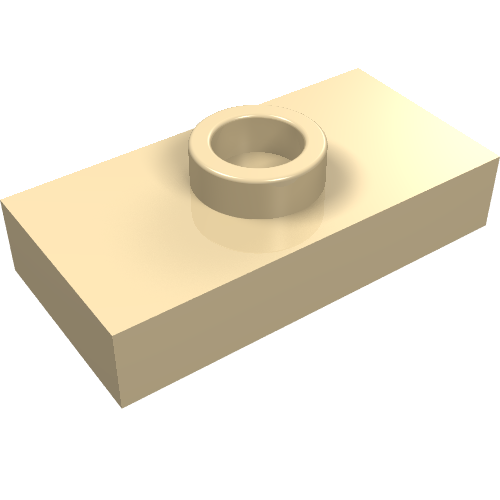 Plate Special 1 × 2 with 1 Stud without Groove (Jumper) Tan