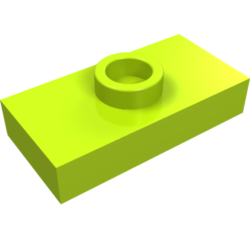 Plate Special 1 × 2 with 1 Stud without Groove (Jumper) Lime