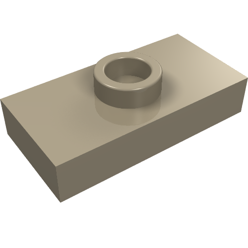 Plate Special 1 × 2 with 1 Stud without Groove (Jumper) Dunkelbeige