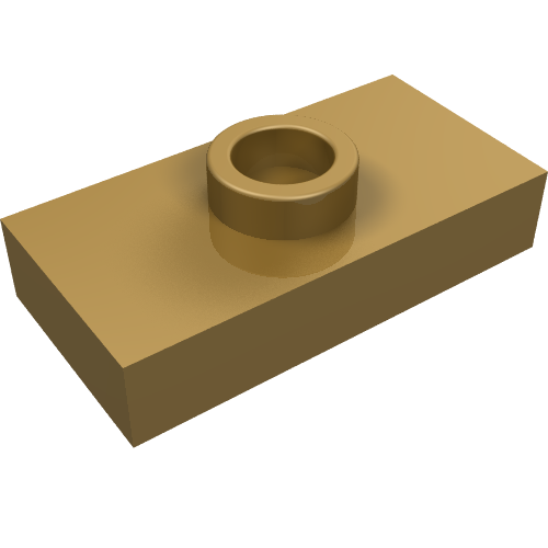 Plate Special 1 × 2 with 1 Stud without Groove (Jumper) Perlgold